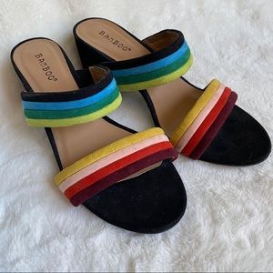 Bamboo Rainbow 🌈 Colorful Heeled Mule Sandals